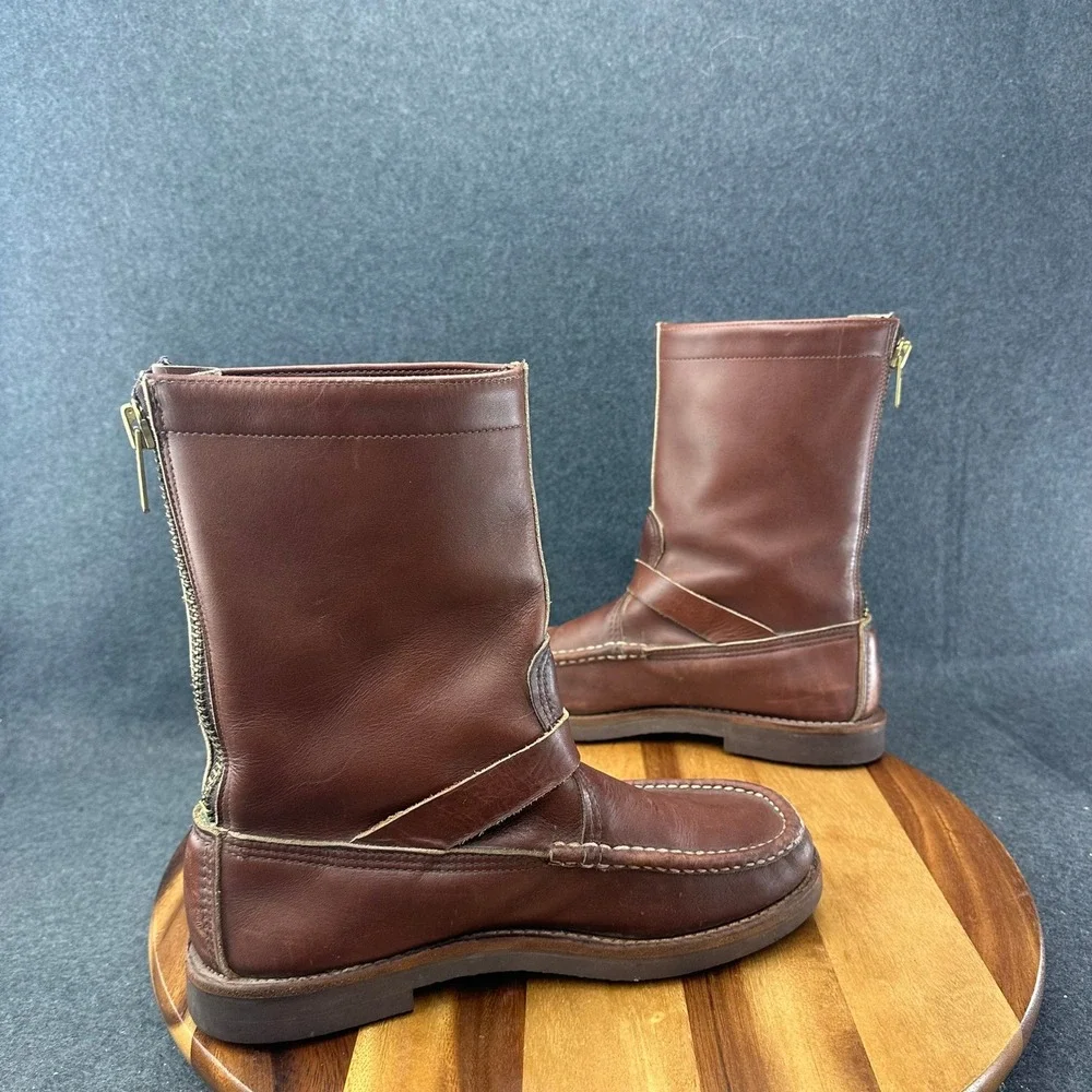 Russell Moccasin Men's Zephyr Brown Leather Hunting Boots 6798 Size 9D
